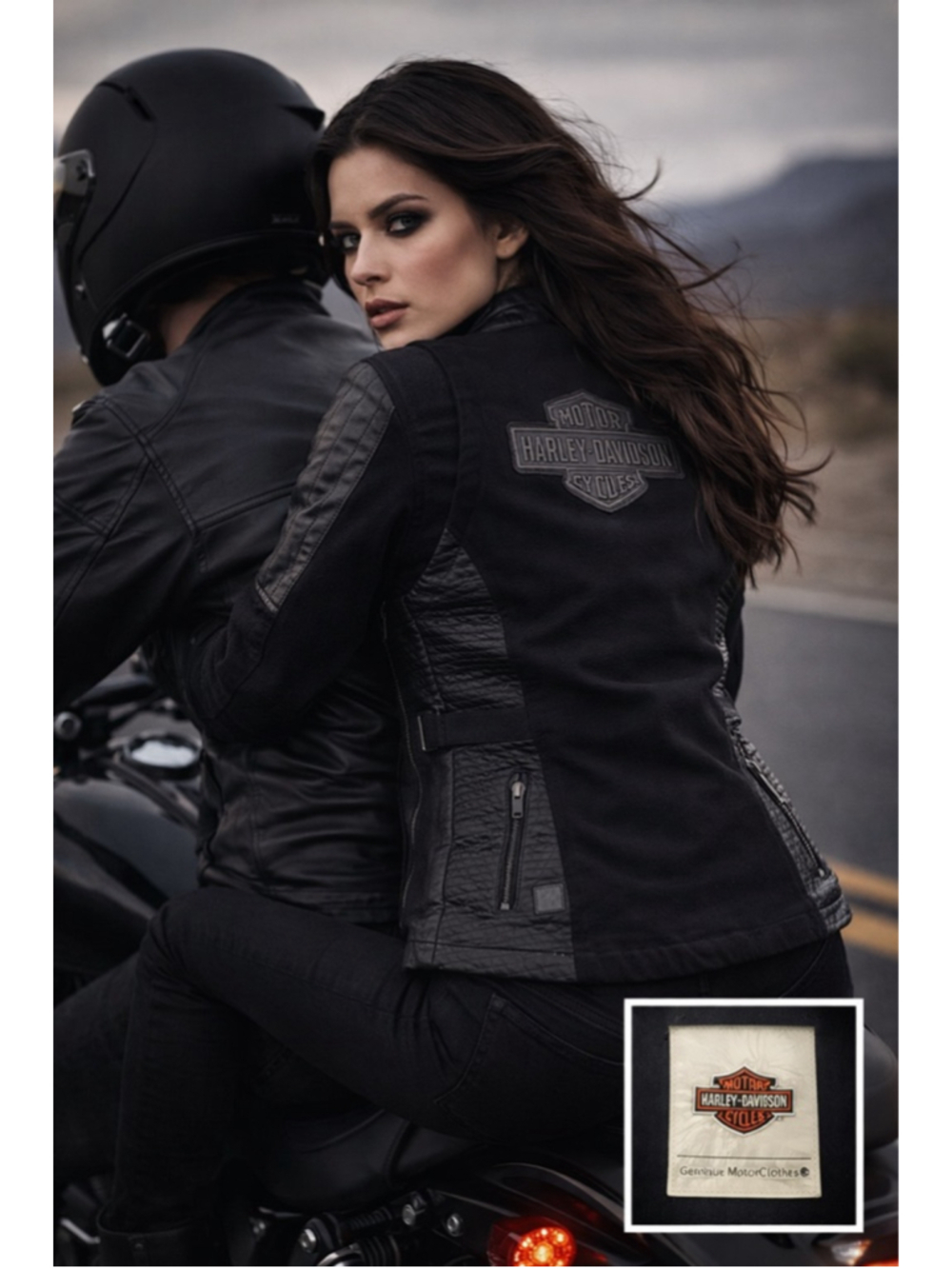 Harley Davidson Moto Jacket Women’s S Quilted Leather Trim Logo Bikercore Black